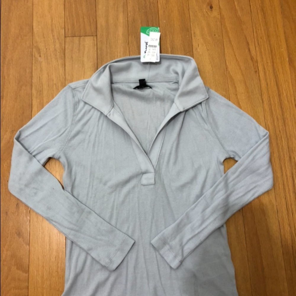 Jcrew Polo Ribbed Henley long sleeve top